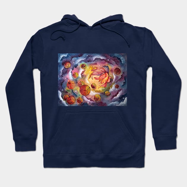 Betta Splenden Fish Abstract Hoodie by amyliafaizalart